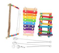 GREENADSCAPE 1set Bird Perch Toys Parrot Swing Toys for Chewing and Climbing Hanging Accessories for Parakeets Cockatiels and Chickens Easy to Install and Practical