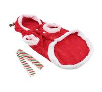 GREENADSCAPE 1set Christmas Pet Costume Reindeer Dog Coat and Scarf Outfit for Festivals Soft Cloth Material Easy to Wear for Dogs and Cats