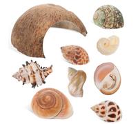 GREENADSCAPE 1set Coconut Shell Hideout Crab Shells Natural Habitat Shelter for Crabs Reptiles and Turtles Versatile Aquarium Decor and Cozy Retreat for Pets