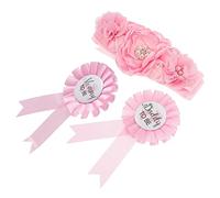 GREENADSCAPE 1set Mommy Daddy Flower Sash and Badge for Shower Maternity Corsage Belt Photo Prop Vintage-Inspired Keepsake for Celebrating Pregnancy