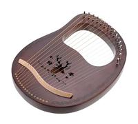 GREENADSCAPE 1set Tone Wooden Lyre Harp Retro Musical Instrument for Boys and Girls Includes Tuning Rod Strings Picks and Cloth for Cultivating Musical Interest and Relaxation