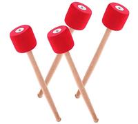 GREENADSCAPE 2pairs Bass Drum Mallets Percussion Sticks for Marching Band and Rhythm Practice for Beginners and Advanced Drummers