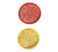 GREENADSCAPE 2pcs Buddhist Singing Bowl Ritual Mat Tibetan Buddhism Art Craft Home Decorations