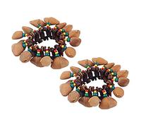 GREENADSCAPE 2pcs Creative Percussion Instrument Handbell Fun African Drum Style Wrist Bell for Parties and Dance Events Bright Design to Enhance Atmosphere