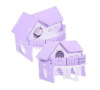 GREENADSCAPE 2pcs Guinea Pig Villa Hideout Double-layer House for Small Animals Comfortable Habitat Fun Toy for Hamsters Guinea Pigs and Rats Cute Pet Accessories