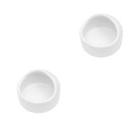 GREENADSCAPE 2pcs Hamster Ceramic Bowl Chew Resistant Food Dish for Small Rodents Anti- for Hamsters Gerbils Mice Guinea Pigs for Dry and Fresh Foods White