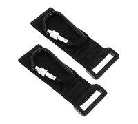 GREENADSCAPE 2pcs Heavy-Duty Stroller Hooks Quick Release Pu Straps Non- Crib Clips for Prams and Diaper Bags for Strollers Without Storage Baskets