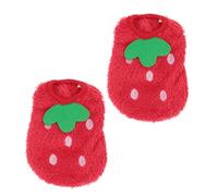 GREENADSCAPE 2pcs Lovely Rabbit Strawberry Pattern Small Dog Winter Costume Warm Clothes for Puppy with Fine Stitching Lightweight Breathable Design for Cold Weather