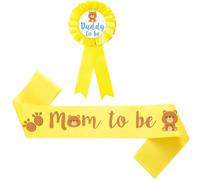 GREENADSCAPE 2pcs Mom Sash and Dad Pin Accessories Corsage for Parents for Celebrating Pregnancy and Family Joy