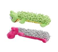 GREENADSCAPE 2pcs Plush Pet Toys Frog Rosy Hippopotamus Chew Toys for Dogs Educational Molar Playthings for Teething Puppies and Sound-attracting for Home Use