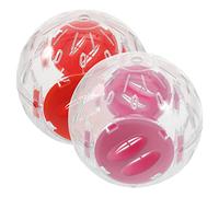 GREENADSCAPE 2pcs Small Animal Exercise Wheels for Dwarf Hamsters Hamster Exercise Balls Lock Design Safe Running Balls Plastic Material