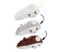 GREENADSCAPE 3pcs Plush Wind-up Mouse Cat Toy Interactive Chew Toys for Indoor Cats Realistic Plush Mice Simple Mechanism Promotes Playful Behavior and Group Activity Safe and Design