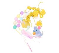 GREENADSCAPE 4pcs Cat Teaser Toys for Indoor Cats Self-entertaining Rope Swing Interactive Paper and Felt Accessories for Kitten Play and Hunting Simulation