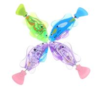 GREENADSCAPE 4pcs Interactive Cat Toy Swimming Electric Fish with Led Lights Adorable Indoor Plaything for Kittens Engaging Exercise for Cats Deep Sea Blue Spotty Purple Striped Purple