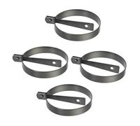 GREENADSCAPE 4pcs Non Stick Egg Mold Rings Thickened Round Cooking Moulds for Fried Eggs Pancakes with Foldable Handles Easy to Clean