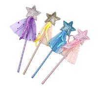 GREENADSCAPE 4pcs Pentagram Fairy Wand Cat Teasing Stick Kitten Plaything Interactive Wand Lightweight for Pet Fun