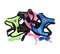 GREENADSCAPE 4sets Dog and Leash Set Breathable Pet for Outdoor Walking Comfortable Chest Strap for Dogs Black Green