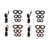GREENADSCAPE 4sets Hamster Harnesses and Leashes Breathable Comfortable Stylish Small Pet Accessories for Outdoor Adventures Lightweight Rat Harness Kit Coffee and Black