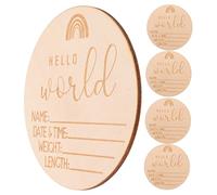GREENADSCAPE 5pcs Newborn Birth Announcement Sign Cards for Growth Photos Simple Design Keepsake for Parents for Monthly and Photo Props