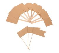 GREENADSCAPE 60pcs Cake Decoration Insert Paper Cupcake Toppers Party Buffet Food Picks Party Cake Topper Decorations Paper Decorating Accents Kraft Light Brown