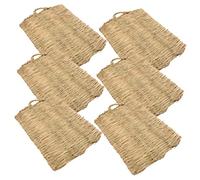 GREENADSCAPE 6pcs Chicken Nesting Mats Straw Coop Lining for Chicken Coops Poultry Supplies Grass Bed for Small Animals