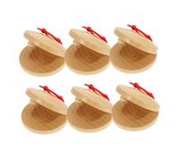 GREENADSCAPE 6pcs Wooden Castanets for Boy Girl Rhythm Musical Instruments Enhance Fine Motor Skills for Early Education and Classroom Activities