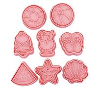 GREENADSCAPE 8pcs Silicone Cookie Molds for Baking Reusable Beach Themed Cutters for Hawaiian Parties and Summer Celebrations Easy to Clean and Non-Stick