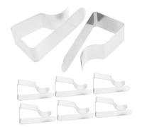 GREENADSCAPE 8pcs Trapezoid Tablecloth Clamp Stainless Steel Clips One-piece Retainers Secure Table Skirt for Picnic