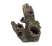 GREENADSCAPE Artificial Tree Trunk Cave Ornament for Aquariums Durable Resin Reptile Hideout Natural-looking Fish Tank Decoration for Shrimp and Betta Fish Compact for Various Aquatic