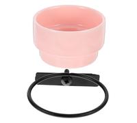 GREENADSCAPE Bird Feeding Dish Cups Multi Functional Parrot Feeder for Food and Water Durable Hanging Ceramic Bowl Pink for Home and Garden Use Effortless Cleaning and Elegant Design