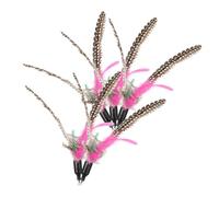 GREENADSCAPE Cat Teaser Wand 5pcs Feather Birds Heads Fun Cat Toys for Cats Interactive Playtime Random
