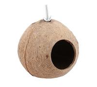 GREENADSCAPE Creative Coconut Shell Bird Nest Hanging House Garden Ornament with Rope for Small Birds Like Canary Parrot Lark Outdoor Birdhouse Decoration
