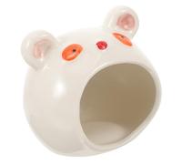 GREENADSCAPE Cute Bear Shape Ceramic Hamster Nest Small Pet Hideout Hideouts Cooling House Easy to