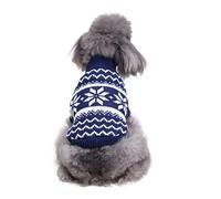 GREENADSCAPE Dog Christmas Outfit Knitted Pet Sweater Turtleneck Warm Winter Dog Clothes Festive Snowflake Design Pet Costume