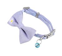 GREENADSCAPE Elegant Cat Collar Bow Kitten Adjustable Bow Tie Floral Embroidery Comfortable Fit