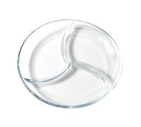 GREENADSCAPE Grid Fruit Tray for Microwave Glass Partition Snack Dish Dessert Serving Plate Food Division
