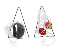GREENADSCAPE Hanging Cat Teasing Toys Sturdy Interactive Cat Chasing Toy Self-teasing Bright Colors 2 Pack