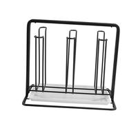 GREENADSCAPE Japanese Style Cup Holder Rack with Drain Pan Kitchen Mug Organizer for Drying and Storage Space Saving Black Cup Hanger for Household Use