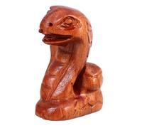 GREENADSCAPE Lifelike Realistic Fake Snake Wooden Carving Snake Ornament Snake Decor for Living Room Cognitive Prop Scary Snake Model