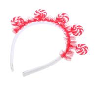 GREENADSCAPE Lollipop Headband for Adults Cute Red Cartoon Headwear Fun Birthday Party Theme Park Accessory Charming Pompom Design Inclusive Celebration Hairband