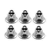 GREENADSCAPE Metal Christmas Bells Ornaments 10pcs Silver Small Bells Christmas Tree Pendants Decorative Wind Chimes