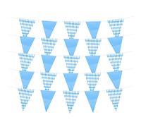GREENADSCAPE Oktoberfest Party Banner Blue White Checkered Triangle Bunting German Beer Festival Decoration for Indoor Outdoor Hanging Photo Prop and Festive Room Wall Garland