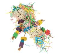 GREENADSCAPE Parrot Chewing with Food Safe Colorful Blocks Hanging Birdcage Accessory for Budgies Parakeets Conures Easy Install Hook Physical Activity for Cage Birds