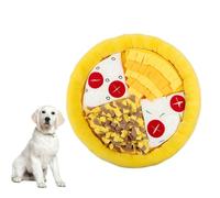 GREENADSCAPE Pet Sniff Pad Interactive Feeding Mat for Dogs Cats Yellow Educational Pizza Design Reduces Anxiety Improves Sniffing Skills Easy to Clean Suitable for Slow Feeding and Nosework