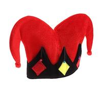GREENADSCAPE Red Clown Hat Plush Cosplay Performance Cap Lightweight Breathable Party Stage Accessory for Adults