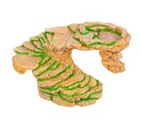 GREENADSCAPE Reptile Basking Platform for Turtles and Tortoises Multi-functional Resin Hideout Natural Design Lightweight and Space-saving Habitat Accessory for Aquatic Pets