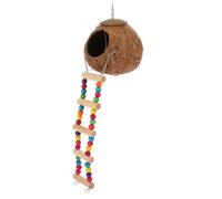 GREENADSCAPE Reptile Habitat Coconut Shell Nest Ladder Hanging Reptile House for Lizards Snakes and Chameleons Natural Hideout for and Security