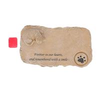 GREENADSCAPE Resin Cat Memorial Tombstone Adorable DIY Garden PET Grave Marker Outdoor Decor for Cats Robust Faux Stone Look