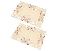 GREENADSCAPE Set of 2 Lace Table Mats Elegant Embroidered Placemats for Dining Desk Placemat for Wedding Place Mat Beautiful