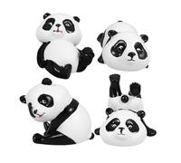 GREENADSCAPE Soothing Resin Panda Toy 4pcs Cute Mini Panda Statues for Decor Present Home Garden Birthday Decorations